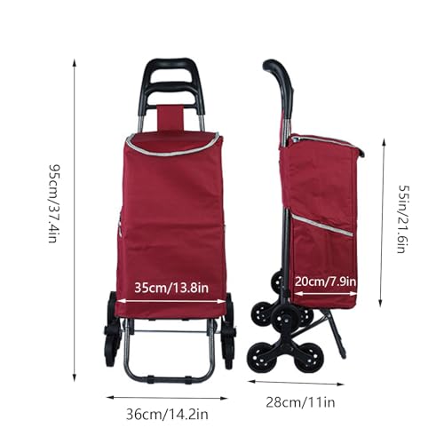 Faltbarer Einkaufstrolley mit Rädern, tragbarer Einkaufswagen für einfachen Transport und Lagerung, perfekt für Marktausflüge, Besorgungen und Outdoor-Aktivitäten – leicht und Design – Bild 3