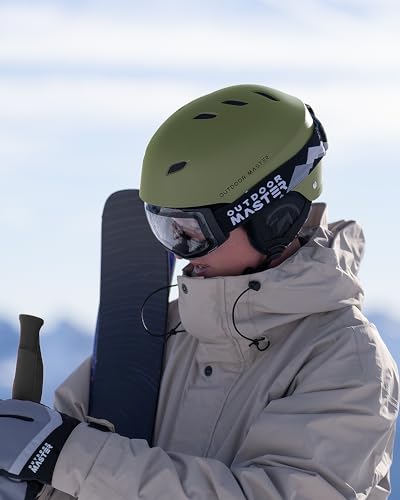 Image of OutdoorMaster Kelvin Ski Helmet - Snowboard Helmet for Men, Women & Youth (Army Green,M) | Ski & Snowboard Use,Fits Men,Women & Youth,ASTM Certified Impact Protection,Adjustable Ventilation