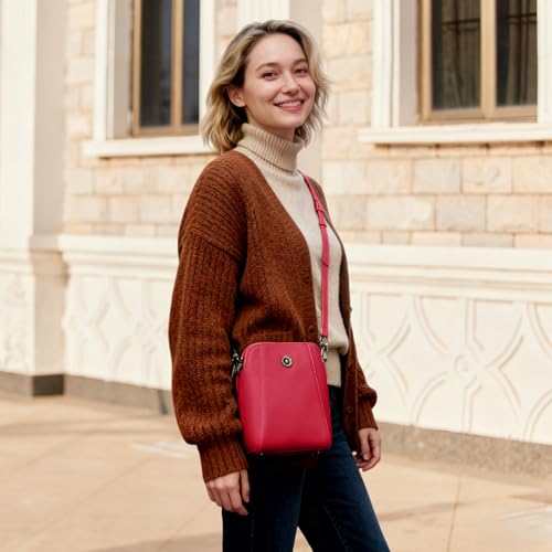 Image of Genuine Leather Small Crossbody Bags for Women | Lightweight Shoulder Purse, Designer Handbag with Adjustable Strap, Casual Travel Everyday Bag