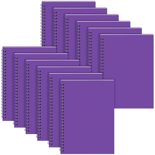 Image of Yahenda 6 Pcs Spiral Notebooks,1 Subject,Wide Ruled, Purple
