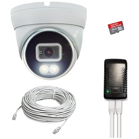 5MP Plug-n-Play Single IP PoE Camera System with 32GB of Built-in Storage, 24/7 Color Night Vision, Deterrent Siren and Strobe Features, Built-in Microphone, No Monthly Fees or Subscriptions Required Cover