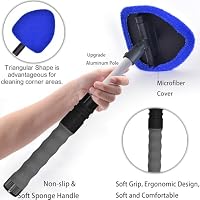 desin Windshield Cleaning Tool, Car Window Cleaner Windshield Cleaner with 4 Reusable and Washable Microfiber Pads and Extendable Handle Auto Inside Glass Wiper Kit — image 3