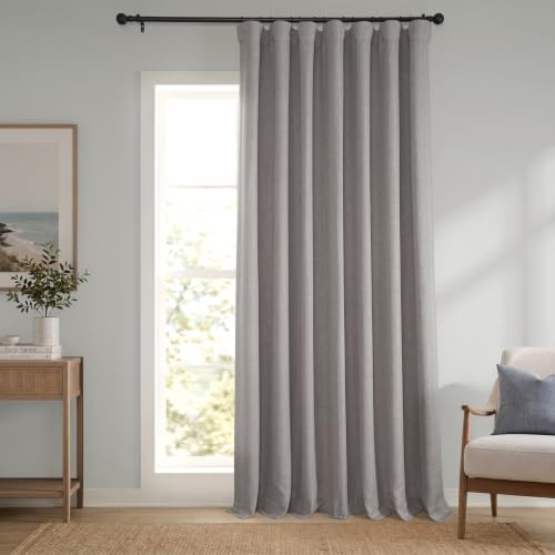 Image of HPD Half Price Drapes - Faux Linen Curtains for Living Room (1 Panel) - 100W X 96L - Extra Wide Textured Room Darkening Curtains for Bedroom 96 Inches Long - Drapes for Home Decor, Clay