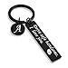 OUMILAN Drive Safe Keychain 26 Letters Keychain Gifts for Boyfriend Couple Husband Dad Birthday Christmas Valentines Day Gifts (A-Black)