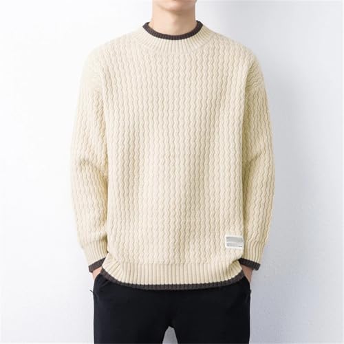 Mens Sweater Winter Thick O-Neck Knit Sweaters Slim Fit Knitwear2