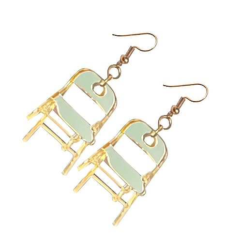 DSOUWEH Eleganti orecchini con movimento della sedia Appassionati di moda Orecchini con movimento della sedia souvenir Orecchini con sedia pieghevole in lega, argento
