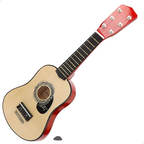 COLORBABY Bontempi Guitarra clásica de Madera 55 cm con Correa, 6 Cuerdas funcionales, Diseño Tradicional, Cuerpo Brillante, Ligera y manejable, para iniciarse en la música a Partir de 3 años (39230)
