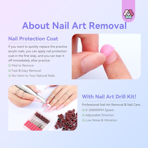 SAVILAND Professional Acrylic Nail Kit with Drill: 6 Colors Acrylic Powder & Liquid Beginner's Starter Set with Essential Oil Nail Primer Dehydrator Nail Tools DIY Home Manicure