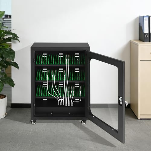 Image of 50 Device Cell Phone Charging Station, Rechargeable Cellphone Locker Storage Charging Station, Mobile Charging Cabinet for Cell Phone, USB Cell Phone Charging Cart with Lock