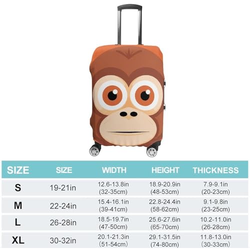 Big Face Monkey Luggage Cover, Washable Elastic Suitcase Cover Protector Fit 18-32 Inch Luggage2