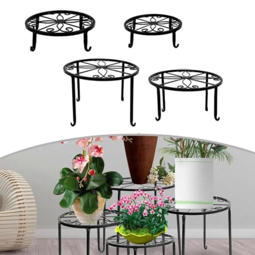 Support de plante en fer forge robuste et stable pour pot de fleurs - 6