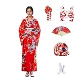 Couleur et Taille:L'ensemble de robe kimono offre une coupe généreuse.Avec un tour de poitrine de 115cm,une largeur d'épaule de 47cm,une largeur de manchette de 26cm et une longueur de 130cm qui atteint les chevilles,l'obi réglable permet un ajustement personnalisé,il peut s'adapter confortablement à diverses silhouettes.5 couleurs par motif:Paon motif(bleu ciel,rouge,noir,bleu roi,rose) et fleur de cerisier(violet,blanc,turquoise,rouge,noir);choisissez celle de votre style.
