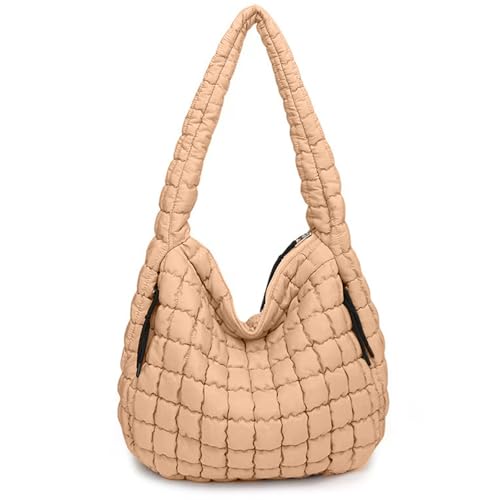 Image of Puffer Hobo Bag for Women Large Quilted Puffy Handbag Lightweight Quilted Carryall Shoulder Bag for Work Travel Gym