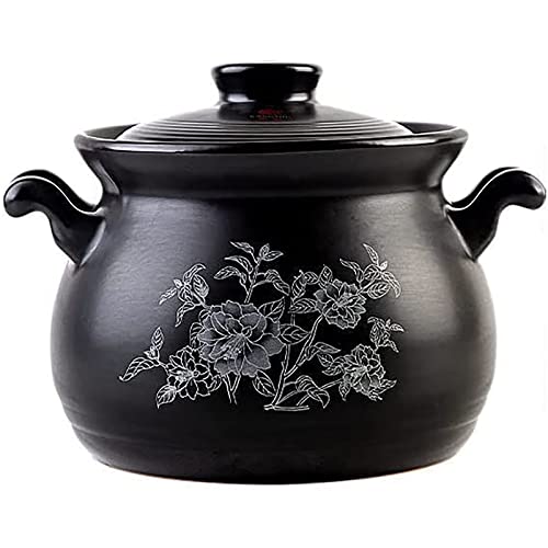 Olla de sopa de alta temperatura, cacerola de gran capacidad, diseño de doble mango, olla de cocina de cerámica de gas de 4200 ml para uso doméstico