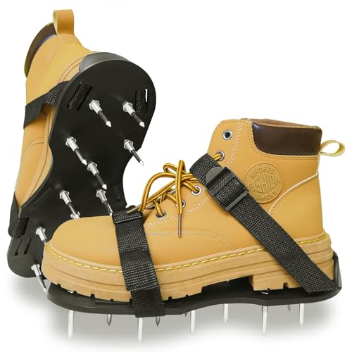 SawGlory Lawn Aerator Shoes with Adjustable Straps - for Lawn Aeration or as Screed Shoes - Lawn...