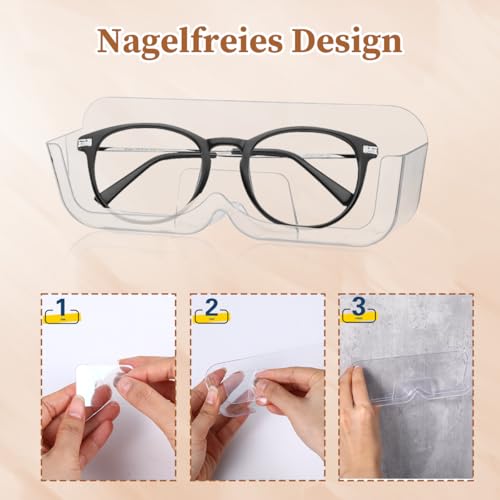 LongHoneySong 2 Stück Brillenhalter Wand Sonnenbrillen Aufbewahrung Brillenaufbewahrung Brillen Aufbewahrungsbox Sonnenbrillen Etui Auto (Transparent)