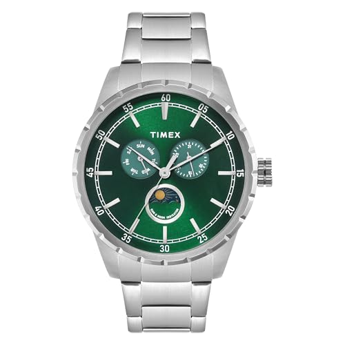 Image of TIMEX Green Round Dial Analog Men's Watch - TWEG28503