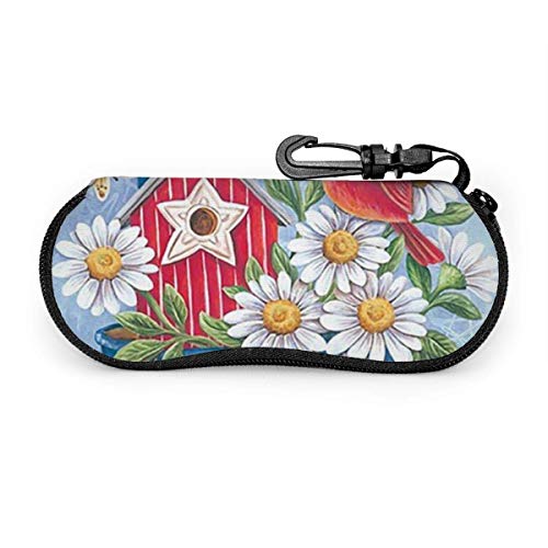 Preisvergleich Produktbild Brillenetui Patriotische Blumen Spring Garden Willkommen Chrysantheme Brillenetui Softshell, ultraleichtes Neopren-Schutzetui für Brillen und Sonnenbrillen