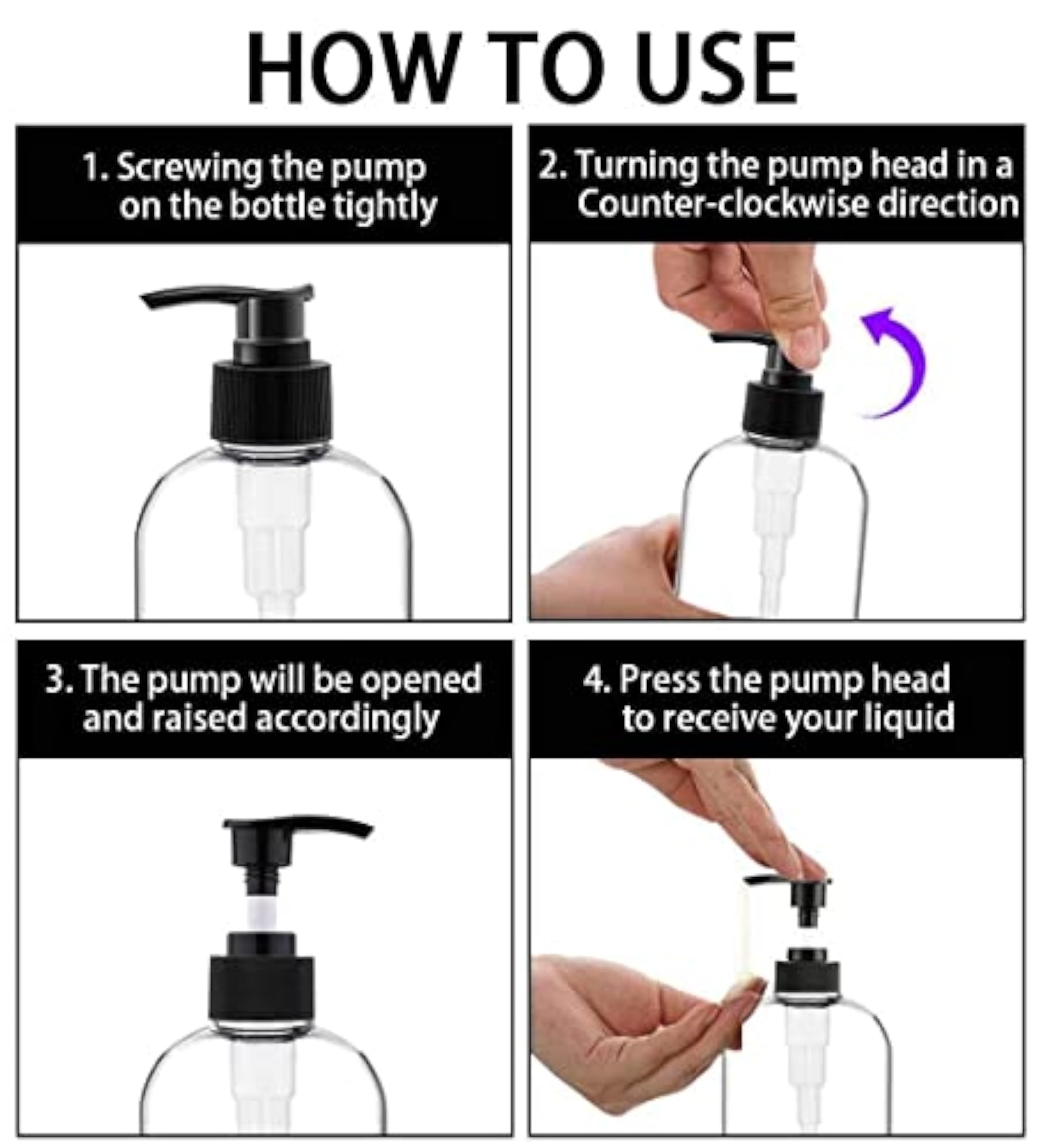 Empty Clear Plastic Square Pump Bottles for Travel