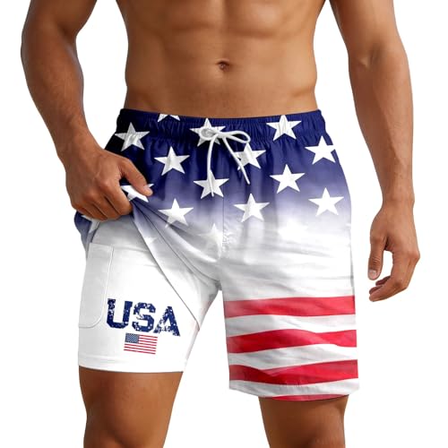 Short de bain double couche imprimé anti frottement pour la plage #85