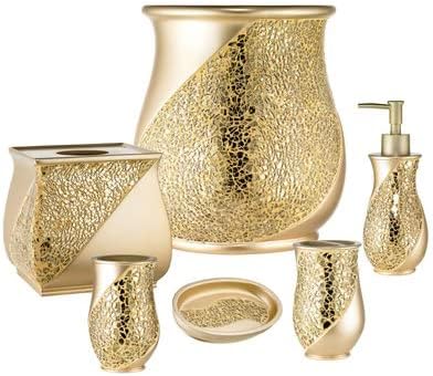 Miniatura 4 de Zahari Home Sinatra - Soporte para cepillo de dientes de baño, moderno soporte para cepillo de dientes y pasta de dientes, color champán