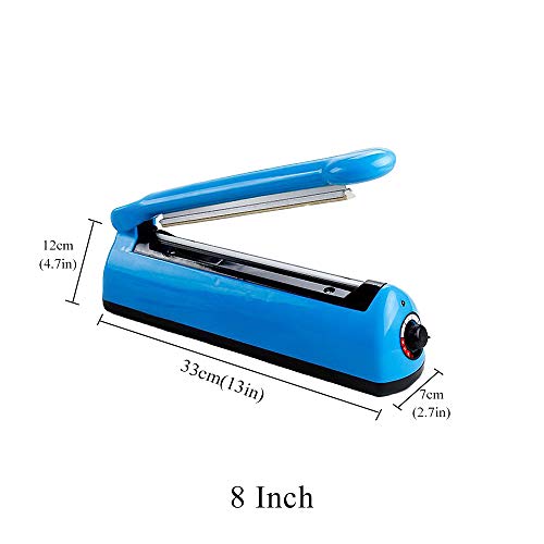 LabZhang 8inch Impulse Bag Sealer,Impulse Heat Sealer,Manual Poly Bag Heat Sealer Heat Seal Closer with 1 Replacement Kit,Blue - Thumbnail 3