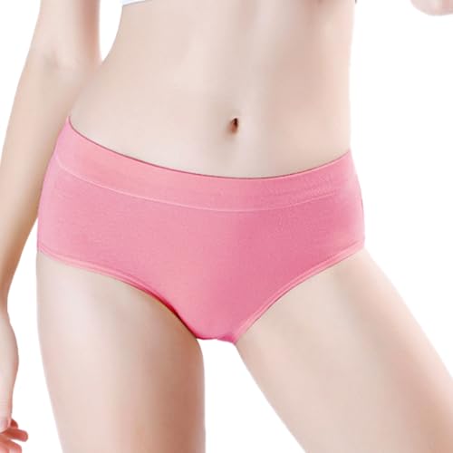 Image of wirarpa Women's Underwear Cotton Mid Waisted Ladies Panties Full Coverage Briefs 4 Pack (Regular & Plus Size)