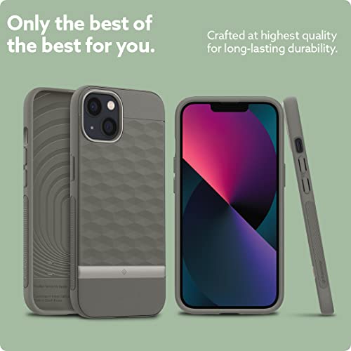 Image of CASEOLOGY by Spigen Parallax Back Cover Case Compatible for iPhone 13 (TPU and PC /Poly Carbonate | Ash Gray)