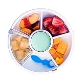 GoBe Kids Snack Spinner - Reusable Snack Container with 5 Compartment Dispenser and Lid | BPA and PVC Free | Dishwasher Safe | No Spill, Leakproof | for Toddlers, Babies, Home, Travel