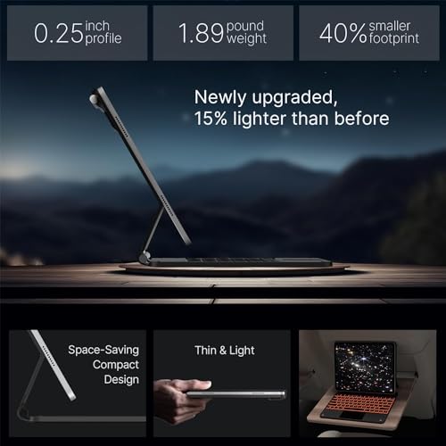 Image of typecase Edge for iPad Air 13 (M3 /M2) & Pro 12.9 (6th /5th /4th /3rd Gen) with 11-Color Backlit & Precision Multi-Touch Trackpad, Magic Floating Keyboard (NOT FIT to Pro 13 (M5 /M4) - James Orange'26