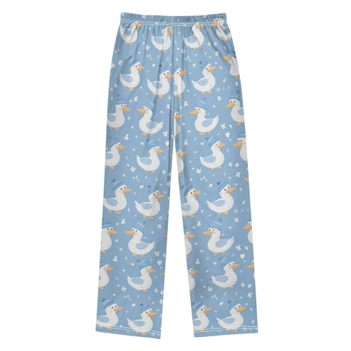 Cute Ducks Wearing Hats Pajama Pants Cartoon Pajama Bottoms Soft Sleep Pjs Lounge Pants S