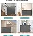 Treppenschutzgitter Ausziehbar 0-180 cm, Treppengitter Einhändig Bedienbar, Baby Absperrgitter Automatisches Verriegelungsdesign, Kinderschutzgitter für Treppen, Türen, Innen, Außen (Grau)