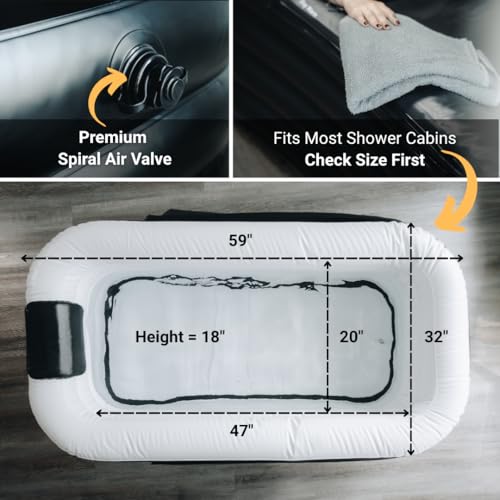 Alaskey® Portable Inflatable Bathtub For Ice Bath Or Hot Baths | Foldable & Freestanding Soaking Recovery Tub For Adults | Durable, Space-Saving, Easy To Store | Perfect For Indoor Home Spa Relaxation by Alaskey - Image 5
