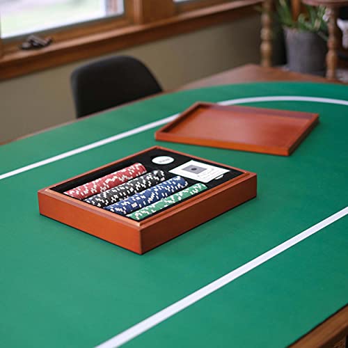 Jigitz Poker Mat Green And White 70 X 35In Non-Slip Poker Table Game Mat - Card Game Rubber Mat With Black Carrying Case #TOP6