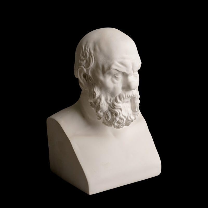 Estatua Medio Cuerpo Sócrates Yeso Blanco 10x7x15 cm miniatura 7