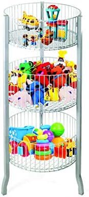 3-Tier Saving Place Basket, Market Basket, Storage Basket Organizer, Kitchen Storage Bin, Bathroom Tower Baskets, Laundry Organization (White)