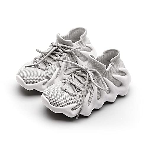 Fashare Toddler Boys & Girls Unisex-Child Knit Breathable Sneakers Athletic Tennis Walking Running Shoes Beige