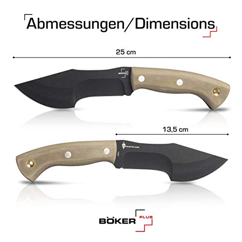 BÖKER PLUS® Mini Tracker - Fixed Outdoor Knife - Small Bushcraft Knife with Kydex Sheath - Black Carbon Steel Blade in Gift Box - Image 4