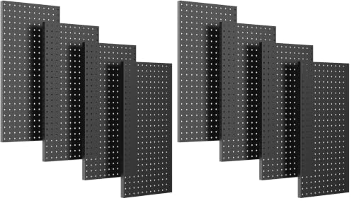 Image of 4 Pcs Metal Pegboard Wall Panels, Peg Boards for Garage Tool Storage (Pack of 2)