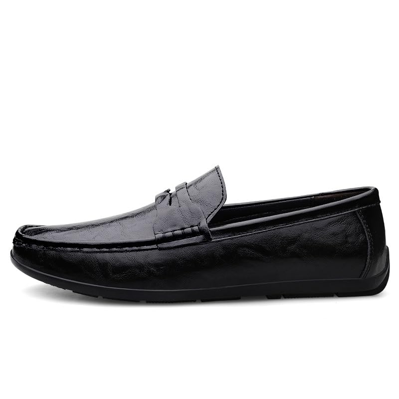 Mens Loafers Shoe Round Toe Faux Leather Penny Loafers Flexible Anti-Slip Lightweight Party Slip On3