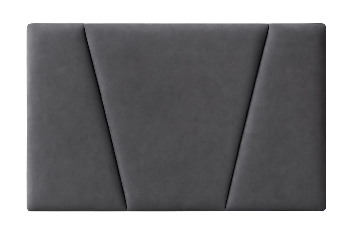 DecorQUALITY Cabecero Cama Malaga Moderno y Funcional Cabezal tapizado Acolchado con Tejido Anti Manchas fácil Limpieza también Disponible en Polipiel, Resistente y Duradero Gris Marengo 150 * 70Cm