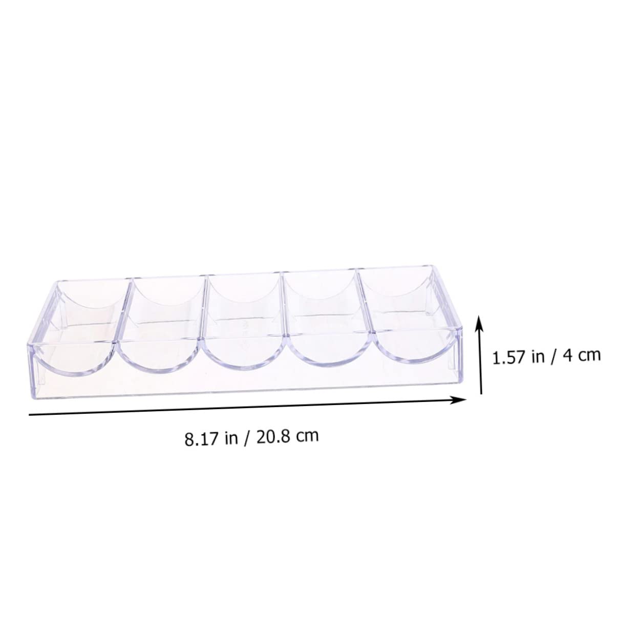 Boîte de Rangement pour Chips Party Chips en Acrylique Transparent 5 Compartiments pour 100 Jetons, Organiseur pour Poker à Domicile
