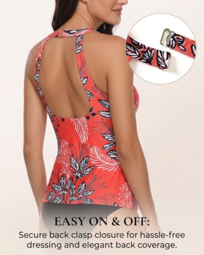 Image of Holipick Tankini Tops for Women High Neck Swim Top Only