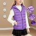 Blczomt Girls Puffer Vest Hooded Warm Travel Zip Up Sleeveless Winter Jacket Lightweight Padded Vests Cozy Fall Coats Clothes fashion clothing Purple 11 Years