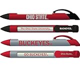 Ohio State University Buckeyes Greeting Pen Rotating Message Pens - 4 Pack (8043) Officially Licensed Collegiate Product