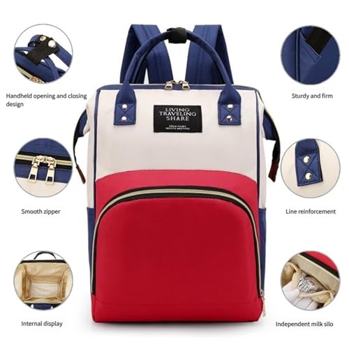 Sac à dos à langer grande capacité bleu clair avec rangement bébé