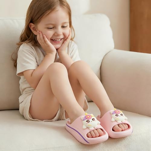 Image of Kids Cloud Slides Boys Girls Slides Non-slip Summer Beach Pool Shoes EVA Girls Everday Slip on Slide Sandals Garden Slippers Bathroom Shower Shoes