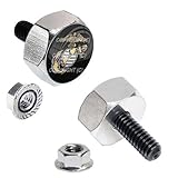 Tricktoppers Hex Head Polished Billet Aluminum Universal Motorcycle License Plate Frame Fastener Tag Bolt Kit With High Resolution Gloss Graphics - Military Veteran USMC Marines EGA (2 Pcs)