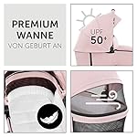 Hauck 2in1 Kinderwagenset Vision X Set mit Babywanne, drehbarer Sportsitz und Beindecke, Gummiräder, Belastbar bis 25 kg, Kompakt Faltbar, Melange Rose