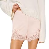 Lace Trim Silk Satin Mini Micro Shorts Women Lacy Low Rise Boxer Slip Pajama Shorts Y2k Going Out Lounge Pj Bottoms